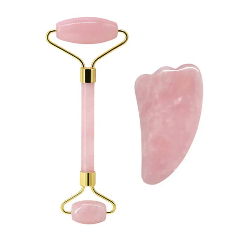 Lumivo Rose Quartz Roller & Gua Sha Set