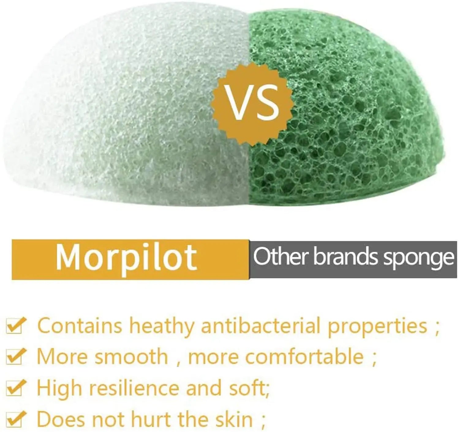 Lumivo Konjac Sponge in use — gentle exfoliation on cheek with natural plant fibre
