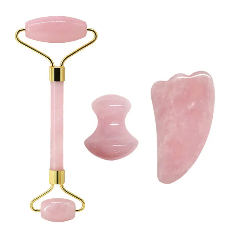 Lumivo Rose Quartz Roller & Gua Sha Set