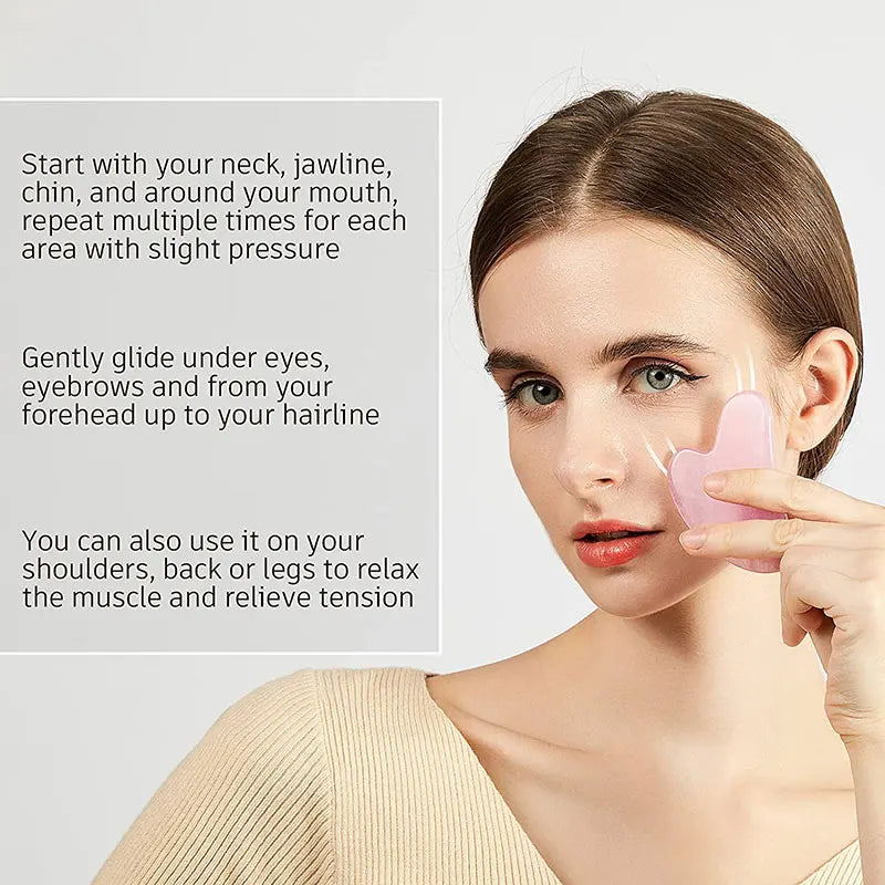 Lumivo Rose Quartz Roller & Gua Sha Set