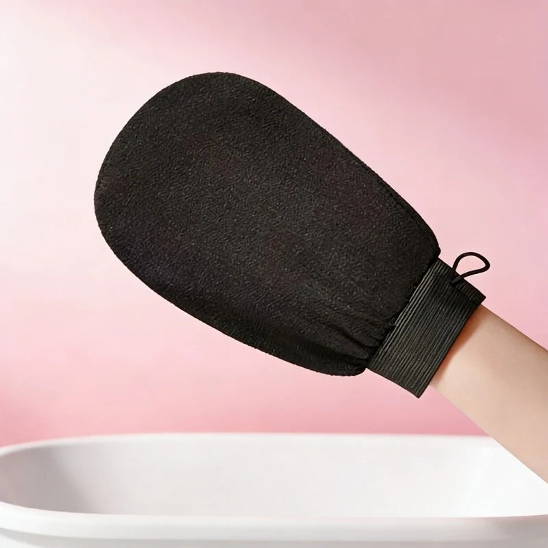 Lumivo Double-Sided Bath Mitt product detail — reusable and machine washable body scrub glove