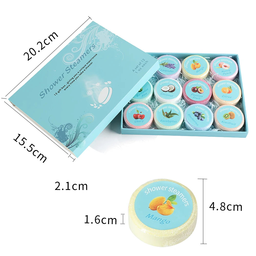 Lumivo Shower Steamers scent varieties — eucalyptus, lavender, mint, and citrus options