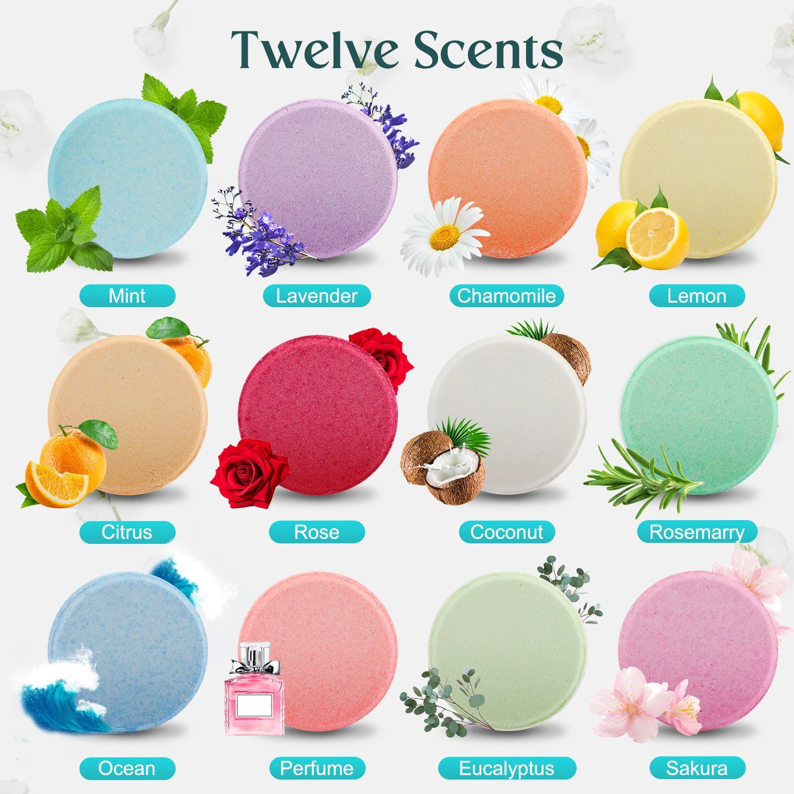 Lumivo Shower Steamer tablet close-up — effervescent aromatherapy bomb for daily spa ritual