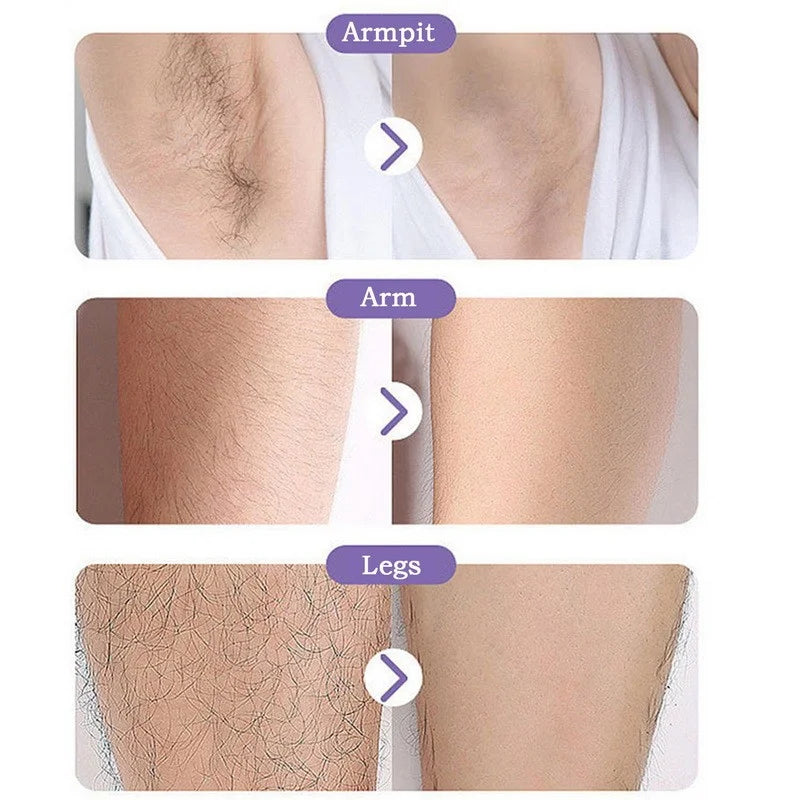 Woman using Lumivo Hair Eraser on leg — gentle circular motion hair removal technique
