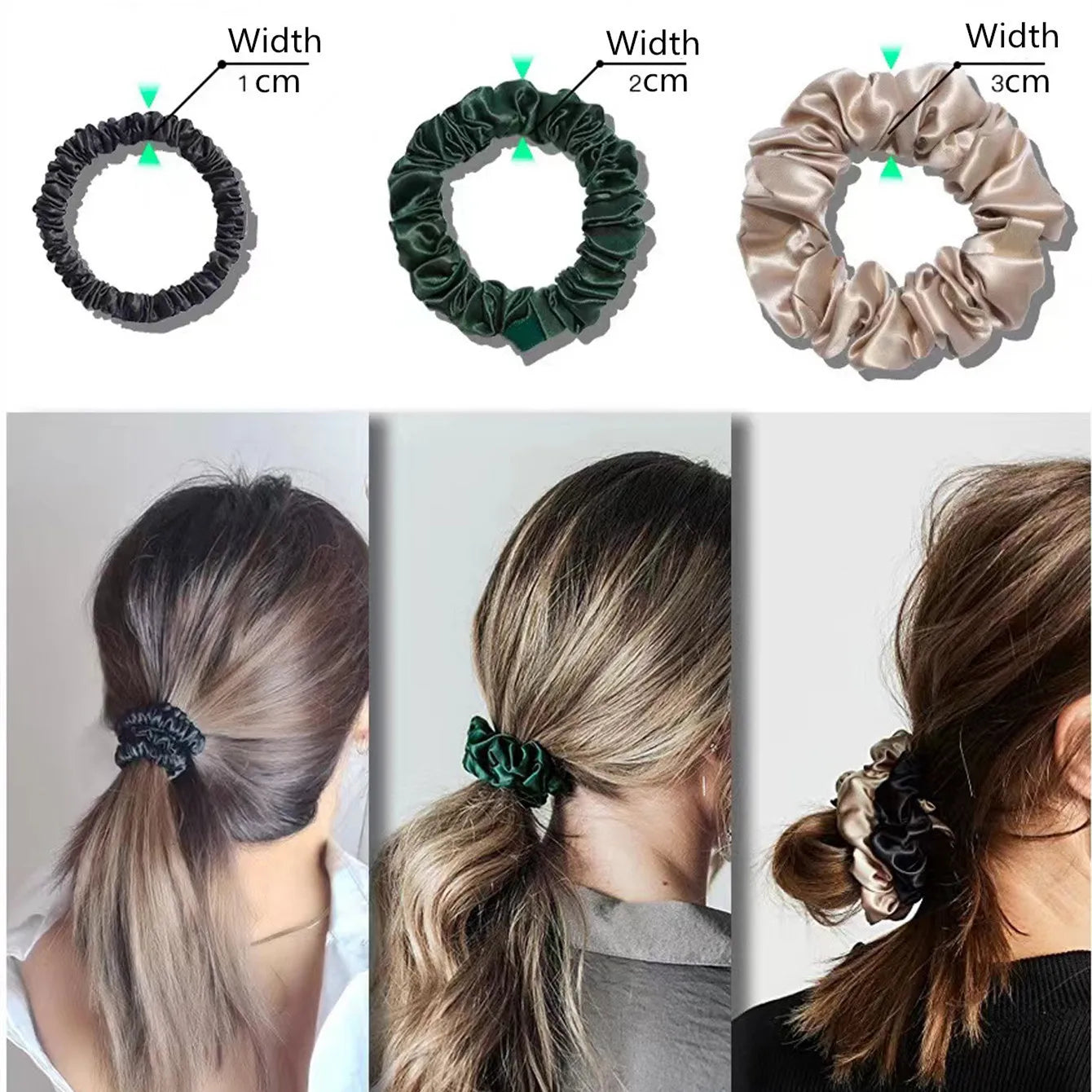 Satin Hair Scrunchies Set