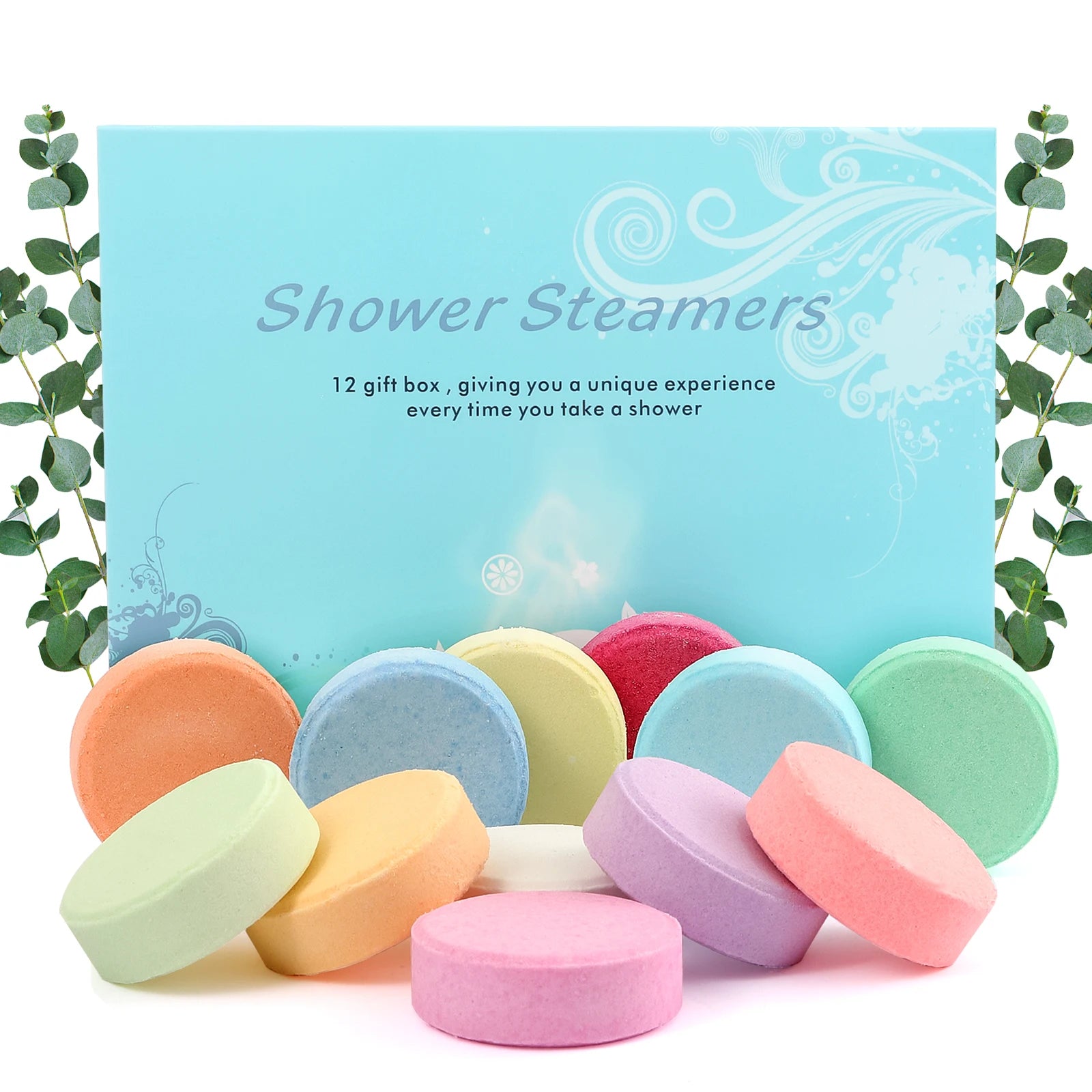 Lumivo Shower Steamers dissolving in shower — releasing lavender and eucalyptus essential oils